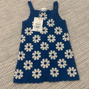 Zara Kids- Crochet Dress with White Floral Pattern
